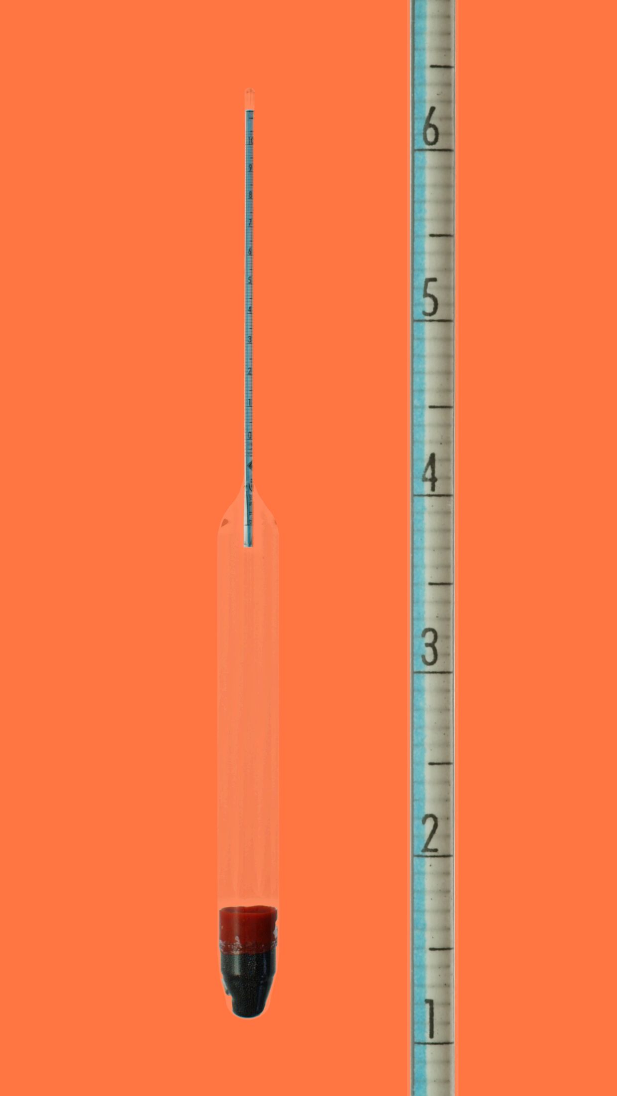 Alkoholometer, Europa-Norm Klasse II, 50-60:0,1%vol., ohne Therm