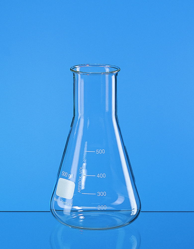 Erlenmeyer flasks, wide neck, boro 3.3