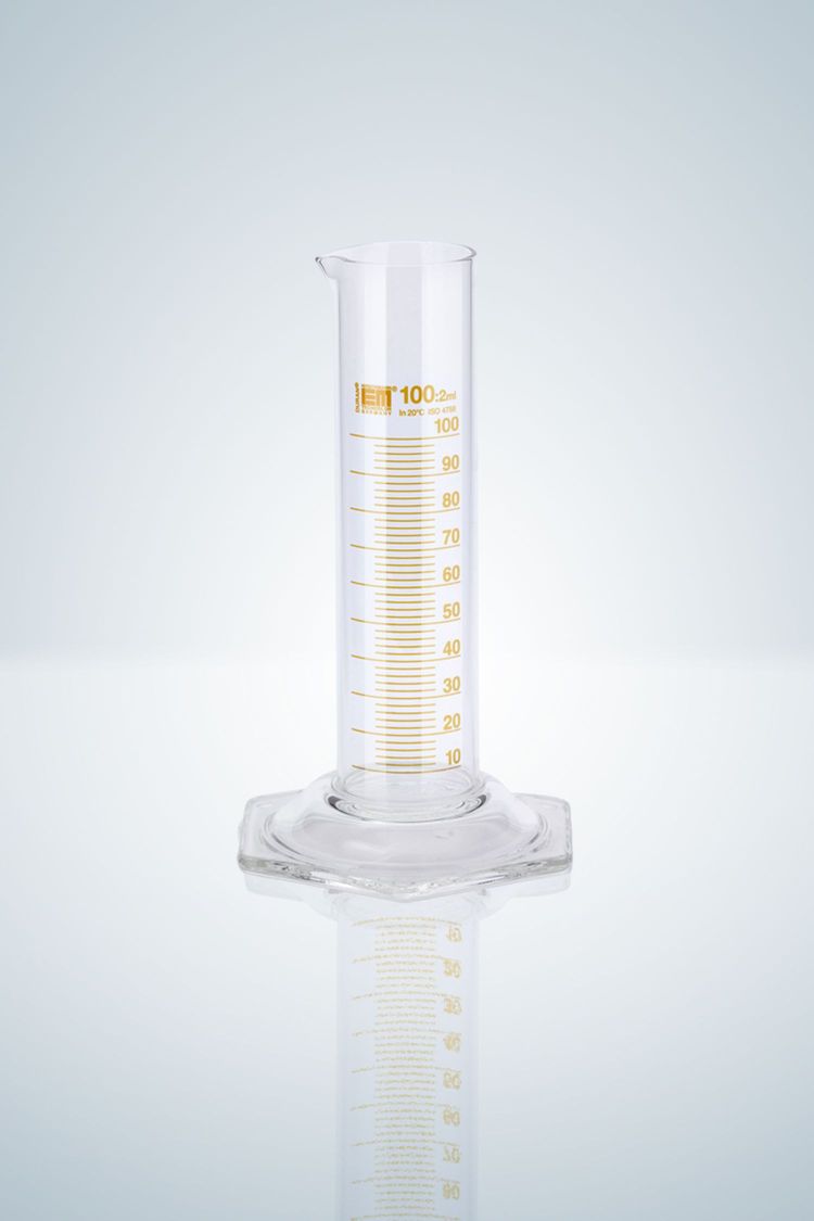 Messzylinder DURAN®, Kl. B, braun grad. niedere Form, 100:2 ml