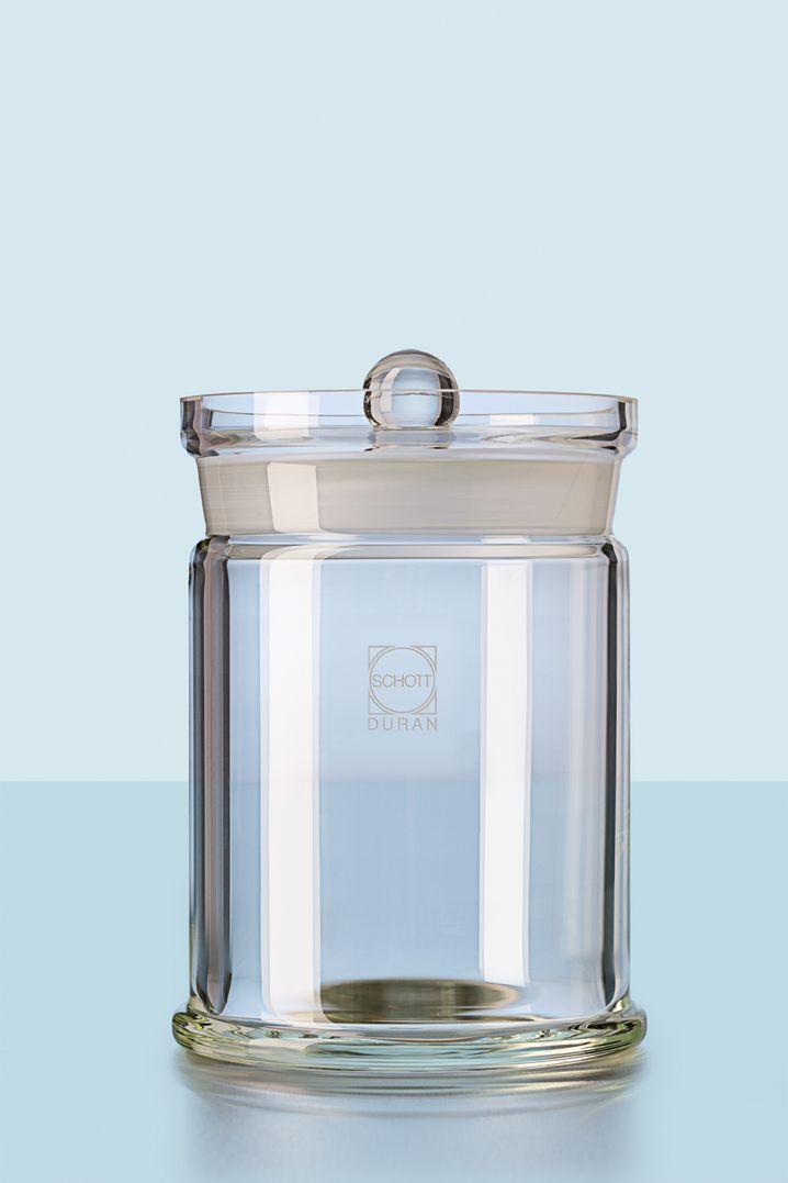 DURAN® Präparatenglas, mit eingeschliffenem Knopfdeckel,85 x 123mm