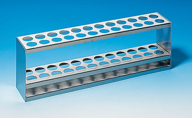 Reagenzgläsergestell 18/8 Stahl 1x5 Bohrungen a 18mm