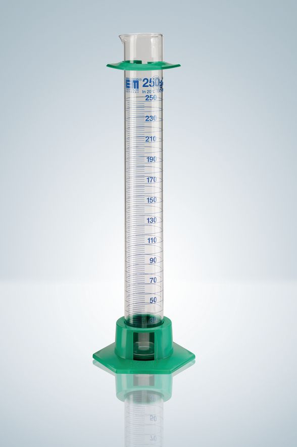 Messzylinder DURAN®, Kl. A, blau grad. 500:5 ml, H 390 mm