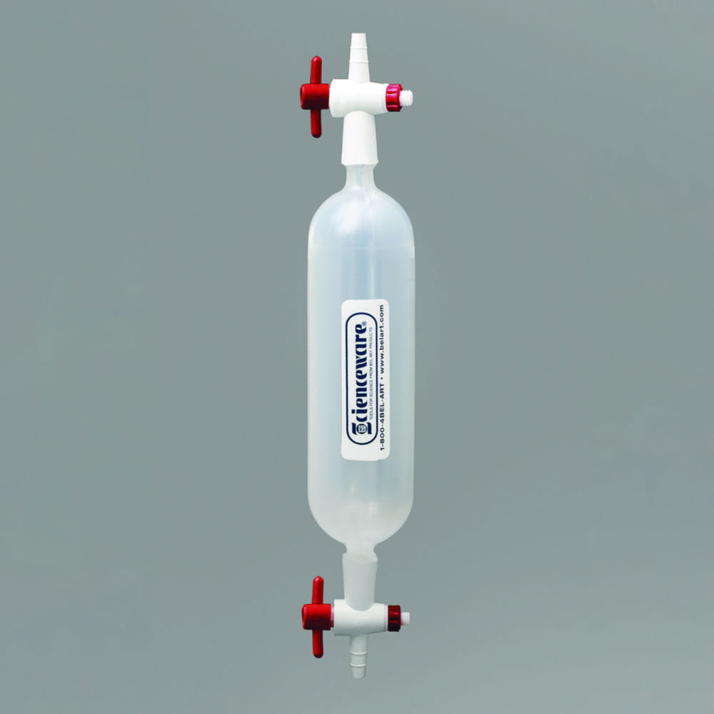Gas sampling tubes, PP, with straight bore stopcock on each end