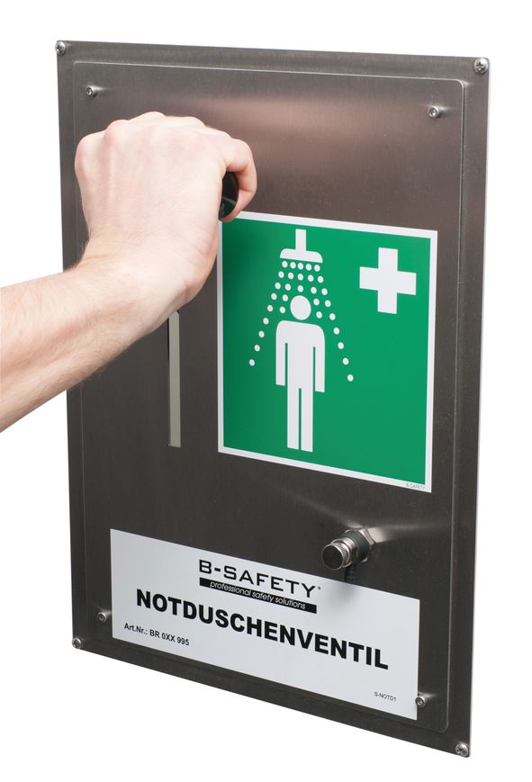 PremiumLine Notduschenventil im Edelstahlgehäuse,