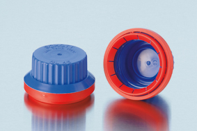 Originalitätsverschluss, GL 45, PP, blau/rot, für DURAN® Laborglasflaschen