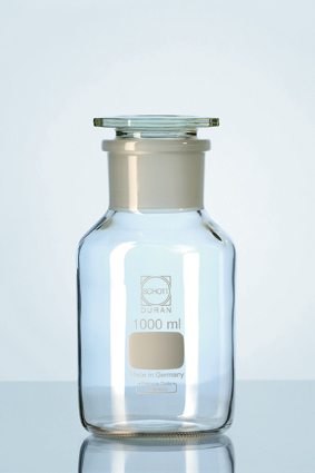 DURAN® Weithals-Standflasche, mit NS 60/46, klar, mit Stopfen, 1000 ml