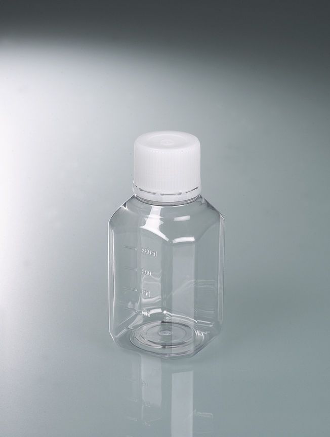 Laborflasche PET steril, glasklar, m. Grad., 250ml