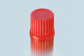 Schraubverschluss, GL 14, PBT, mit PTFE beschichteter Silikondichtung, rot