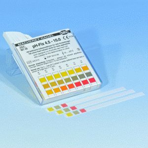pH-Fix Indikatorstäbchen pH 4,5 - 10,0 mit CE-Kennzeichnung Packung à 100 Teststäbchen 6 x 85 mm