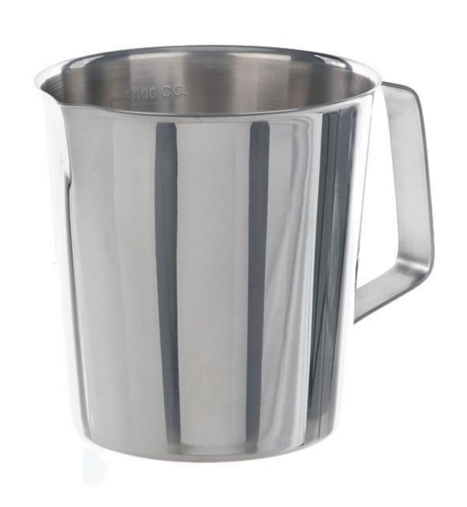 Messbecher mit Griff, Edelstahl, konische Form Messbecher mit Griff, Edelstahl, konische Form