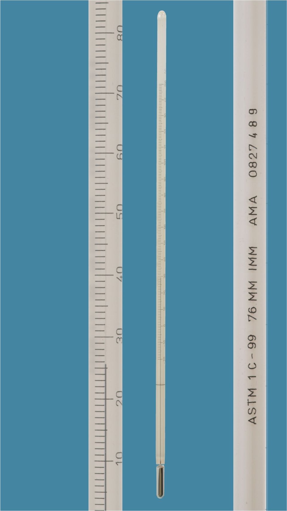 Thermometer, Stabform, ähnlich ASTM 9 C, weißbelegt, -5+110:0,5°C