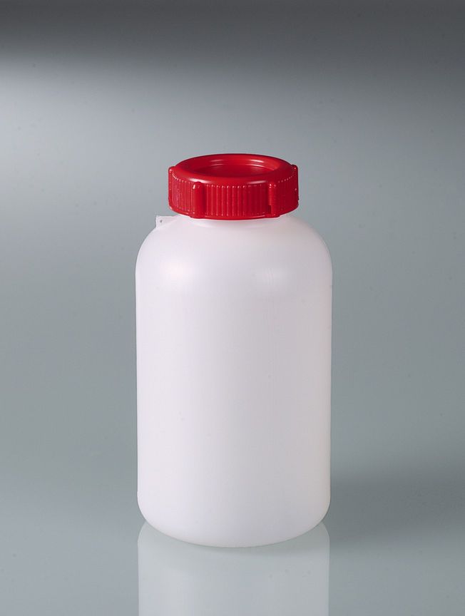 Plombierbare Weithalsflasche, HDPE, 1000 ml, mit Verschluss