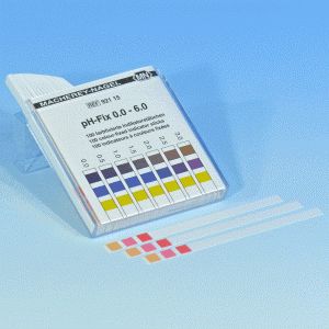 pH-Fix Indikatorstäbchen pH 0,0 - 6,0 Packung à 100 Teststäbchen 6 x 85 mm