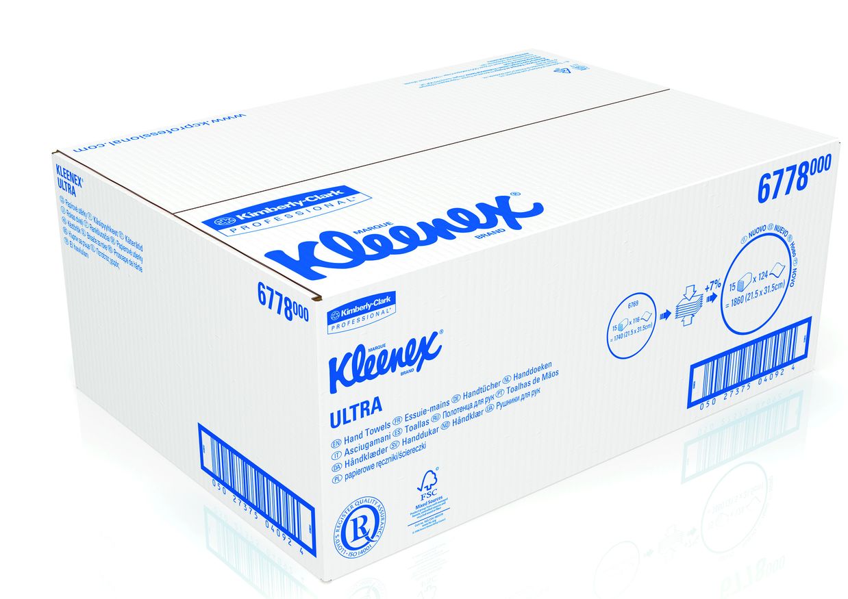KLEENEX® ULTRA Handtücher - Interfold / Medium, Weiß, 31,50cm x 21,50cm