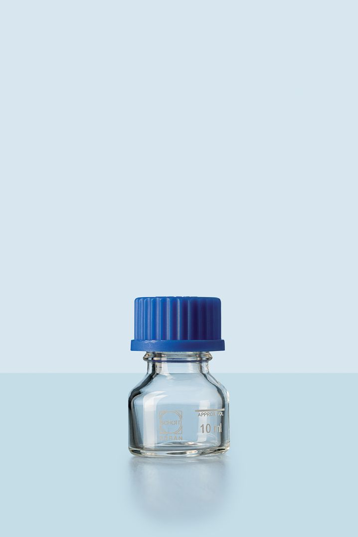 DURAN® Laborflasche, klar, mit Teilung, GL 25, mit Schraubverschluss (PP), 10 ml