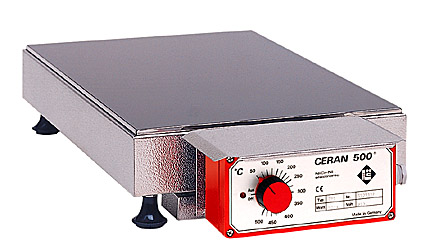 Heizplatten CERAN 500®, Tischgerät mit angebautem Regler, 430x430 mm, 4400 W, 3x400V