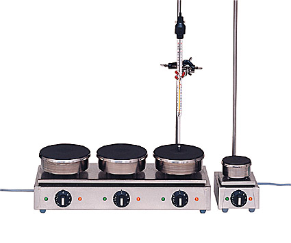 Serien-Heizplatten 150 mmØ, Anschluss für Kontaktthermometer, 6 Heizstellen, 3000 Watt, 230 Volt