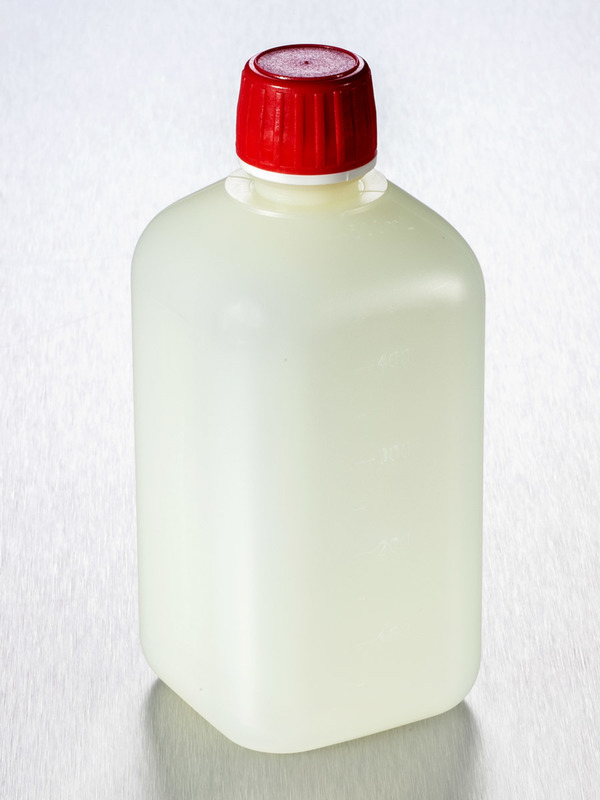 Vierkantflaschen, HDPE, 500mL, 22 mm, 100 Stück Vierkantflaschen, HDPE, 500mL, 22 mm, 100 Stück