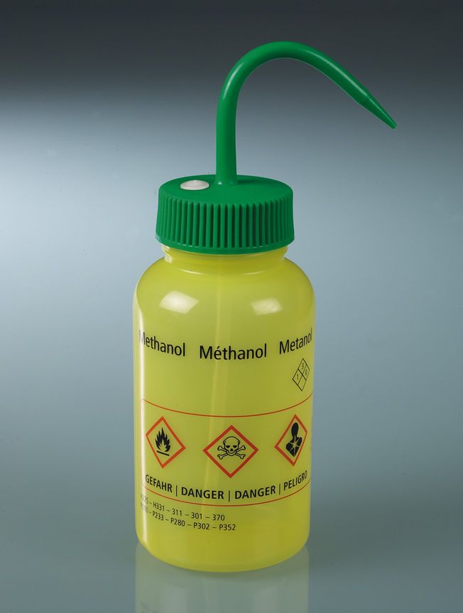 Sicherheits-Spritzflasche Methanol, LDPE, 500 ml
