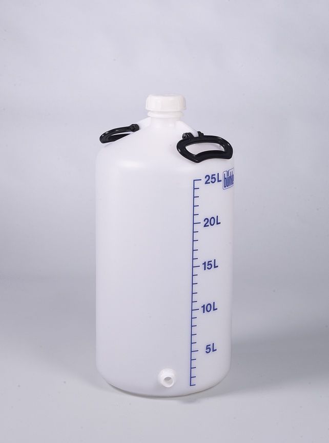 Vorratsflasche mit Gewindestutzen, HDPE, 25l, mit Verschluss