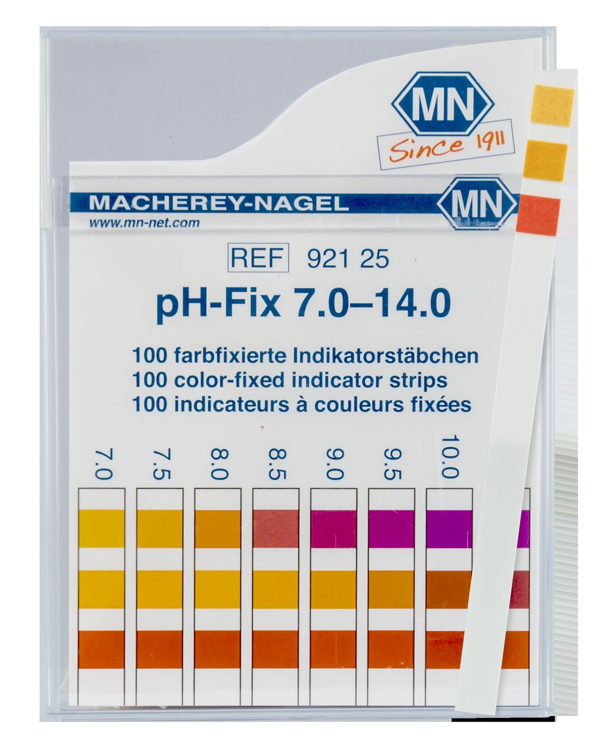 pH-Fix Indikatorstäbchen pH 7,0 - 14,0 Packung à 100 Teststäbchen 6 x 85 mm