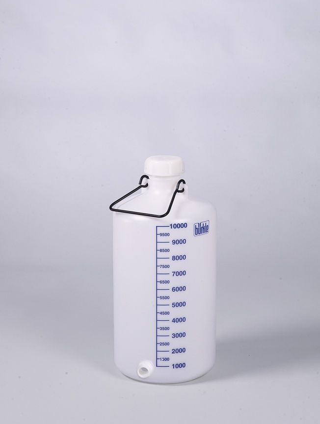 Vorratsflasche mit Gewindestutzen, HDPE, 10l, mit Verschluss