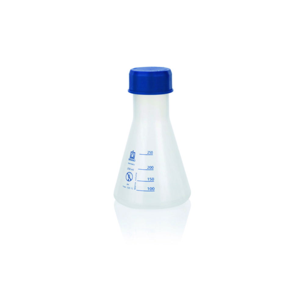 Erlenmeyer flasks, wide mouth, PP, with screw cap Erlenmeyer flasks, wide mouth, PP, with screw cap