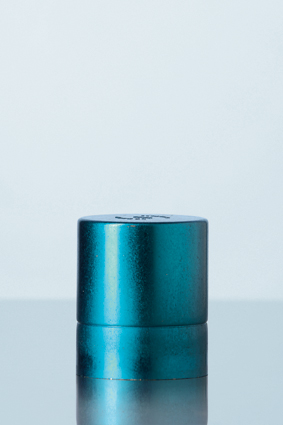 Metall-Kappen aus Aluminium, blau eloxiert, passend zu Kolben Nr. 21771, 21774, Hals 38 mm