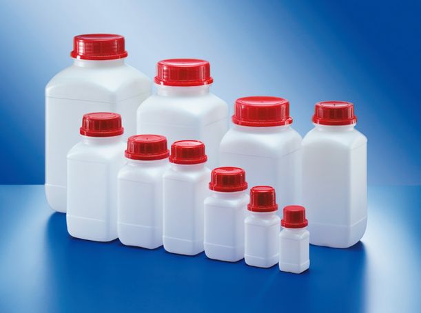 Weithals-Chemikalienflasche HDPE natur 750 ml quadratisch,