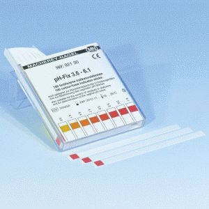 pH-Fix Indikatorstäbchen pH 3,6 - 6,1 mit CE-Kennzeichnung Packung à 100 Teststäbchen 6 x 85 mm
