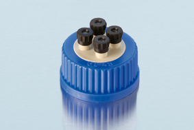 Schraubverschluss, GL 45, PP, für DURAN® Laborglasflaschen, mit 4 Ports, HPLC