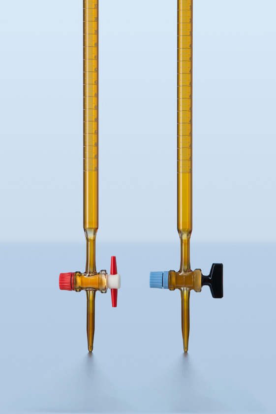 Bürette, Klasse AS, braun, mit PTFE-Küken und Glasküken, 25ml