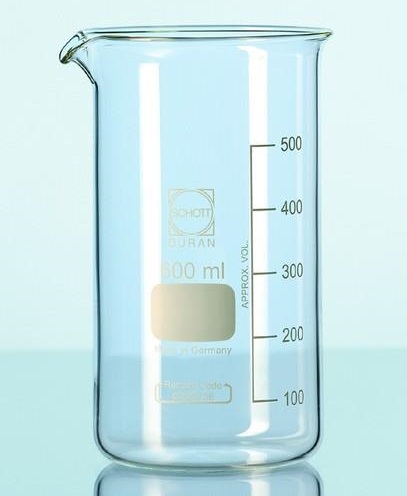 DURAN® Becher, niedrige Form, mit Teilung und Ausguss, 600 ml