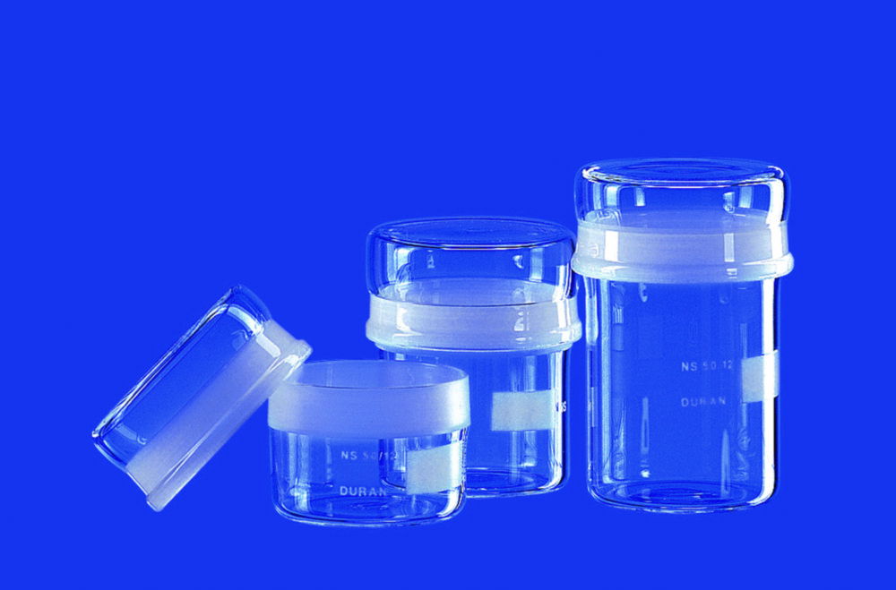 Wägegläser DURAN®-Rohr, mit NS Kappen Wägegläser DURAN®-Rohr, mit NS Kappen