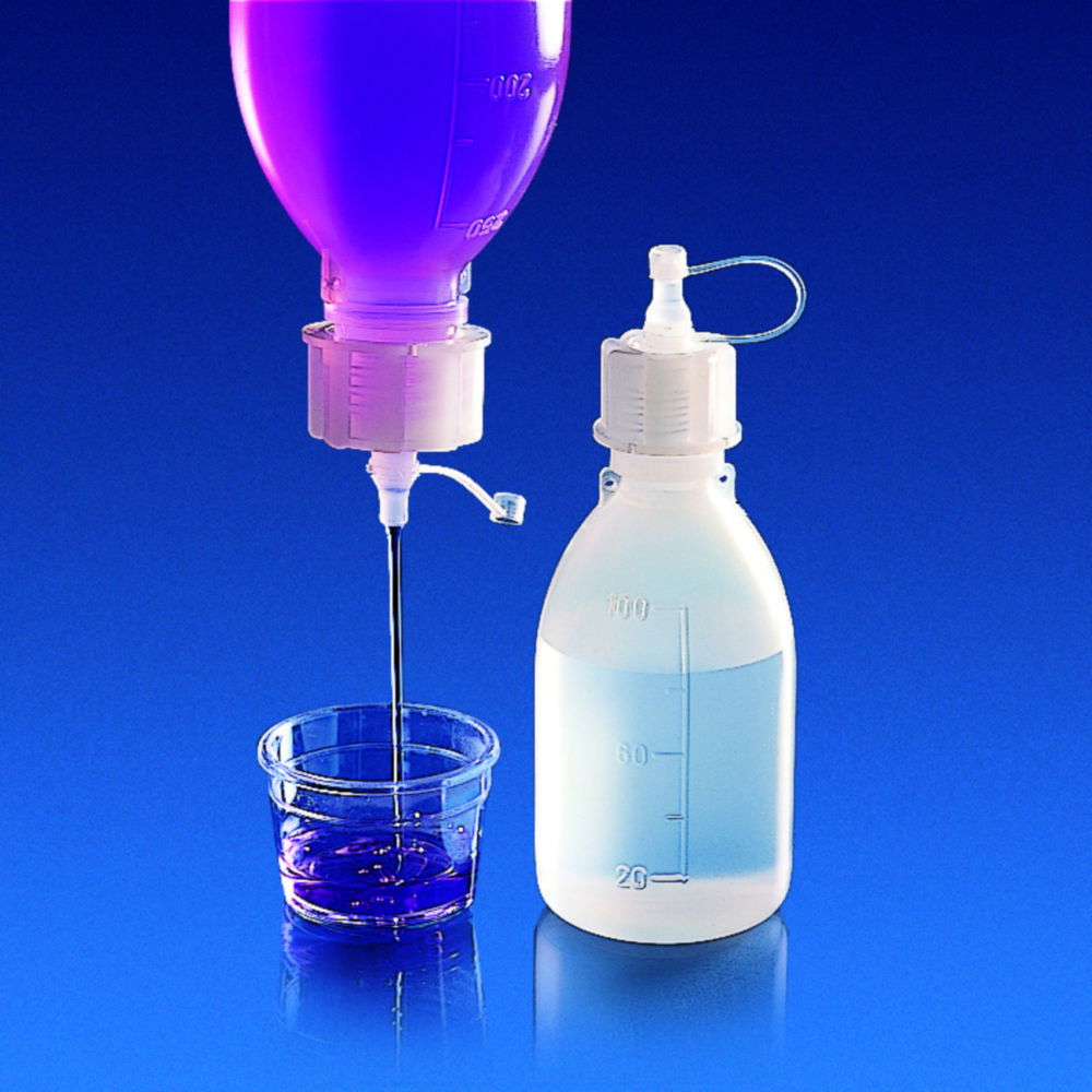 Dropping caps, PE, with short spout Dropping caps, PE, with short spout