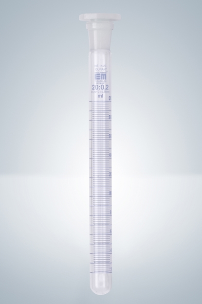Reagenzgläser DURAN®, blau graduiert 10:0,1 ml, NS 12/21, L 170 mm, AD 14 mm