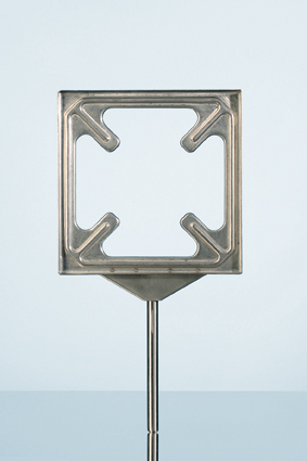 Plattenhalter für Glaskeramik-Labor-Schutzplatten aus Chromnickelstahl 135 x 135 mm