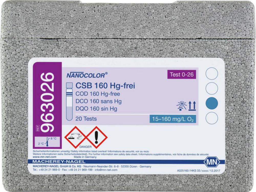 Rundküvettentests NANOCOLOR® CSB | CSB 160 Hg-frei | GHS05, GHS07 ...