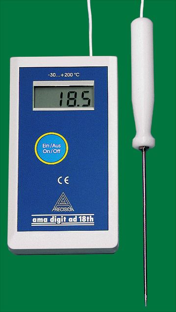 Elektronische Digital Thermometer, ad 18 th, -30...+200:0,1°C, Einstechfühler